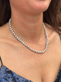 Timeless Silver Pearl Necklace