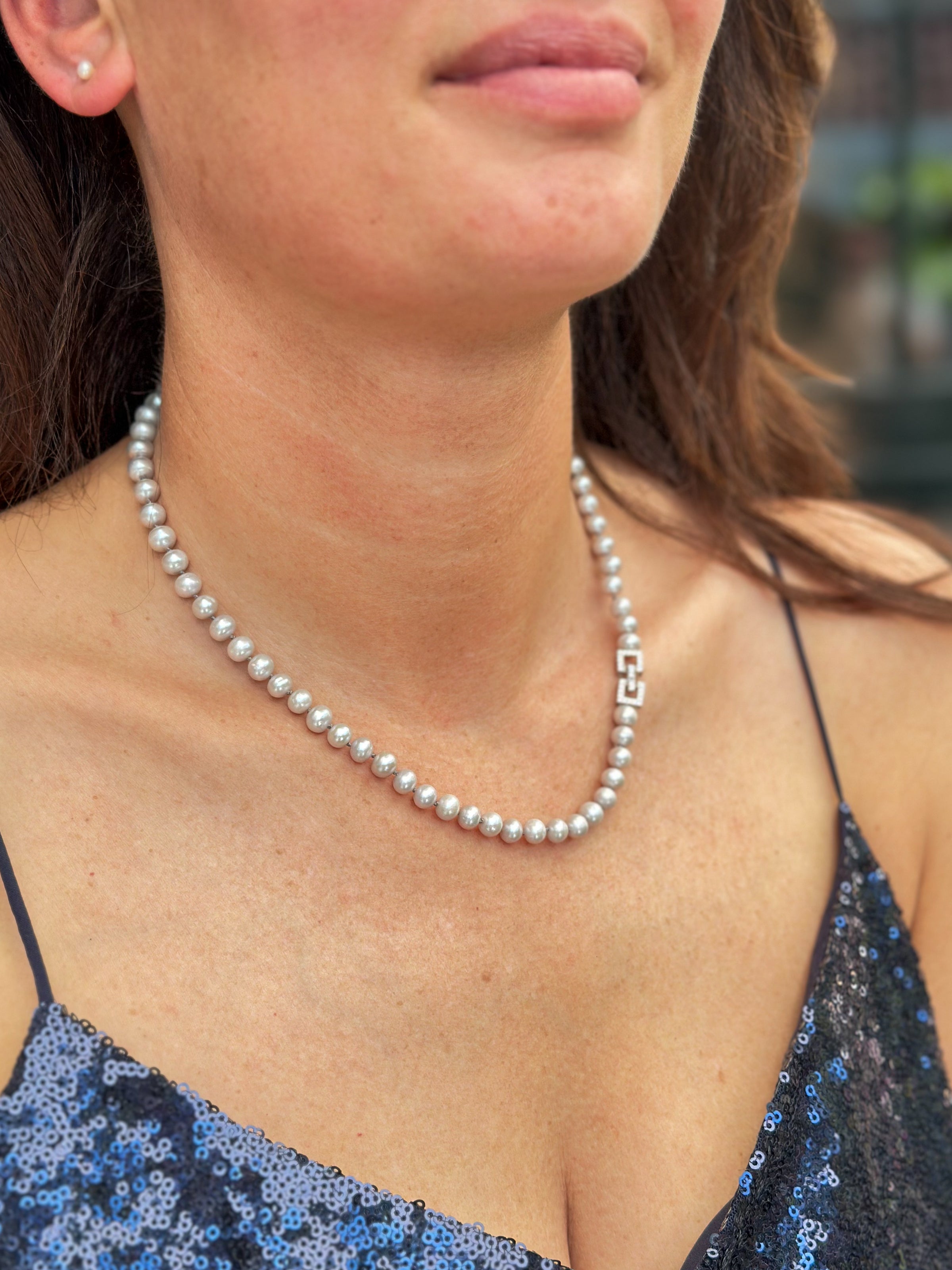 Timeless Silver Pearl Necklace