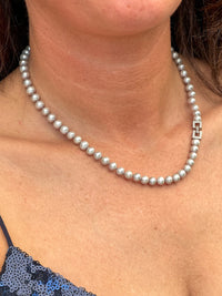 Timeless Silver Pearl Necklace