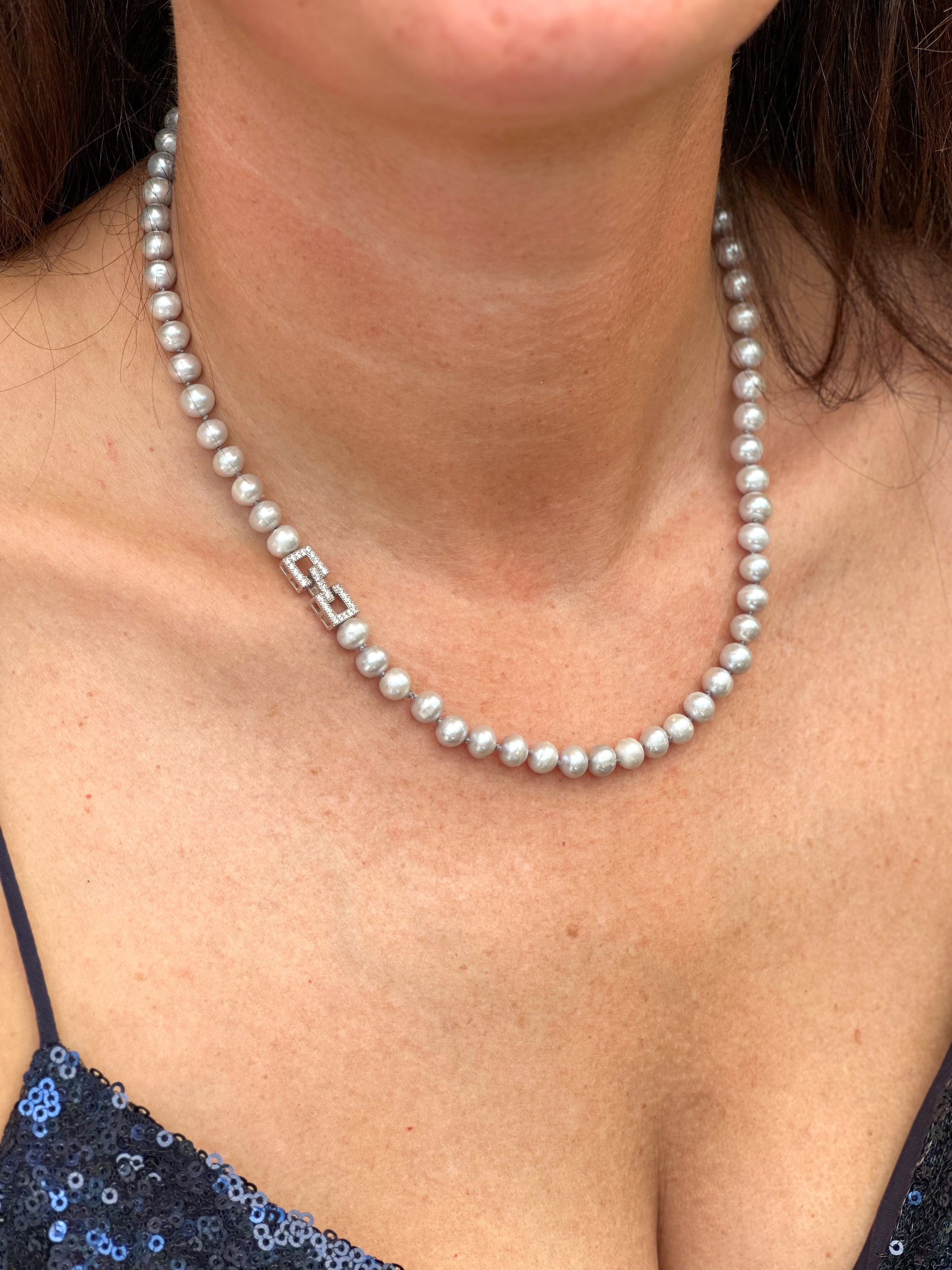 Timeless Silver Pearl Necklace