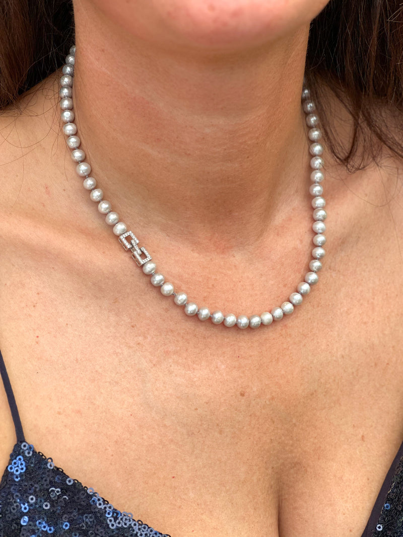 Timeless Silver Pearl Necklace