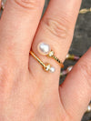 Double Pearl Ring White