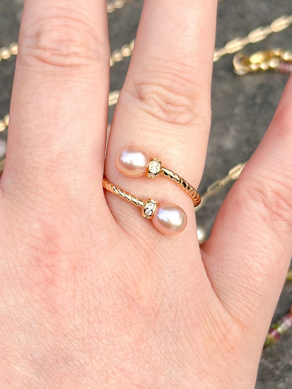 Double Pearl Ring – Anneclaire