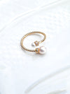 Double Pearl Ring White